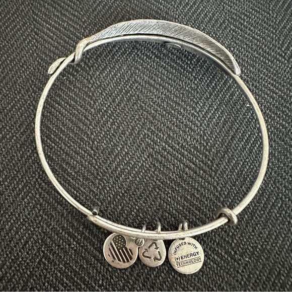Alex and Ani Silver Feather Bangle Bracelet - Picture 2 of 3